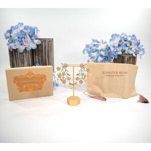 Jennifer Behr  18kt Gold Plated Daphne Crystal Floral Flower Earrings NWT $675